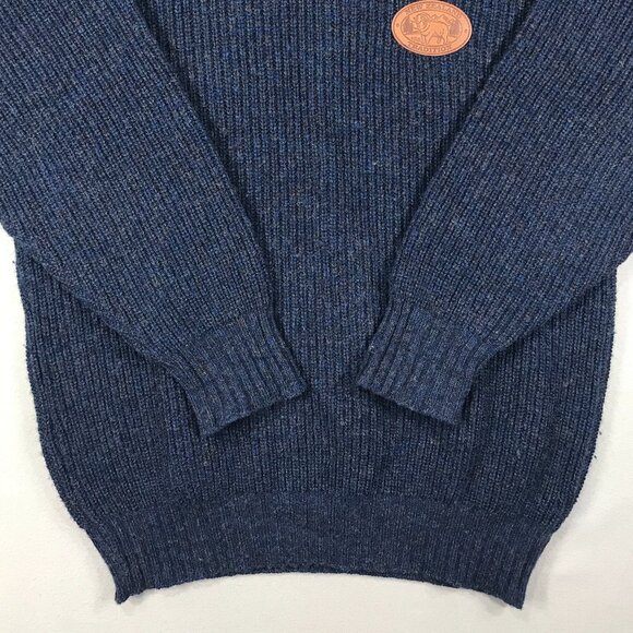 WoolMark New Zealand Tradition Sweater Mens Large Blue Pullover Wool Crew Chunky - Picture 5 of 12